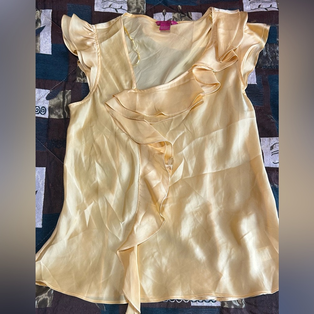 Elegant Yellow Ruffle Top